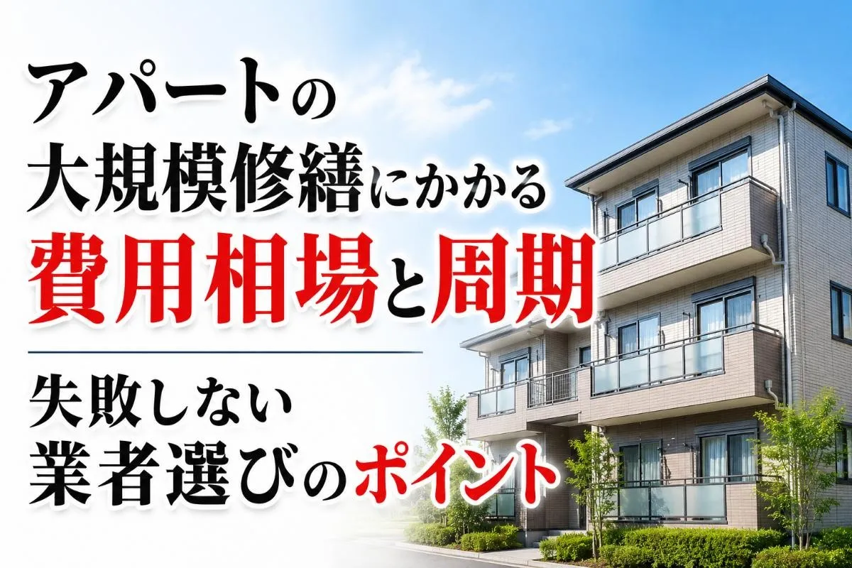 アパートの大規模修繕にかかる費用相場と周期|失敗しない業者選びのポイント